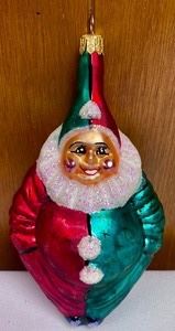 Christopher Radko "A Caring Clown" Ornament measures 7 inches tall.