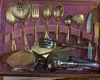 MISC. STERLING SILVER FLATWARE including some "ROSEPOINT" PIECES.