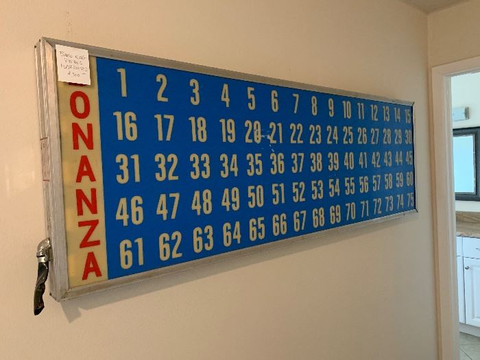 BONANZA Bingo King flash board.