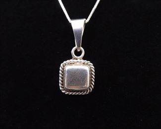 .925 Sterling Silver I.D. Pendant Necklace
