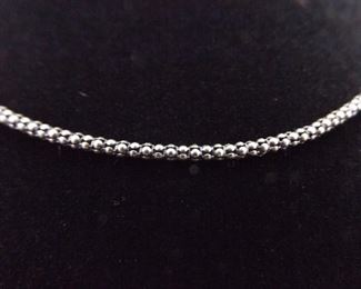.925 Sterling Silver Styled Weave Ball Chain Necklace
