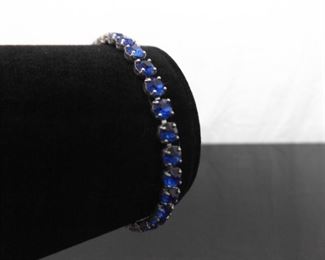 .925 Sterling Silver Sapphire Crystal Bracelet
