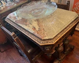 Marble and wood table
