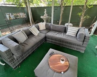wicker patio couch