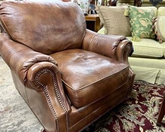 Lexington Pair of Leather Club Chairs-excellent condition, comfortable and substantial! 
