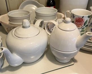 Cordon Bleu teapot and Dansk one-cup stacking teapot