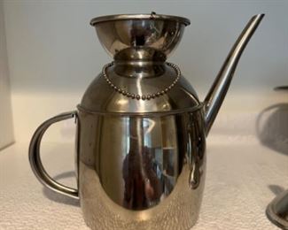 Italian IPAC  Inox vintage stainless steel 18/10 olive oil carafe dispenser