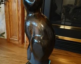 Tony Evans Raku Cat Sculpture