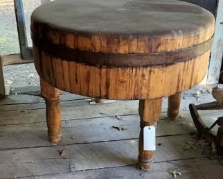 Antique Large butcher block table  