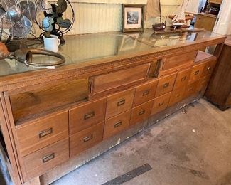 Antique Display case, retail cabinet, glass case 