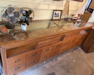 Antique Display case, retail cabinet, glass case 