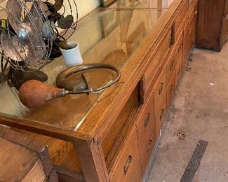 Antique Display case, retail cabinet, glass case 
