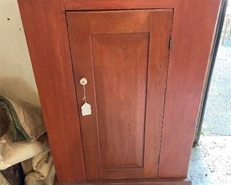 Antique Red Cabinet with shelves 