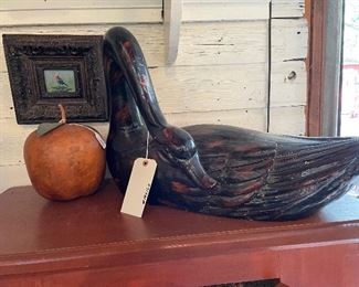 Antique carved  swan 