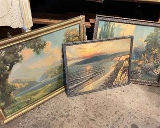 Antique framed prints 