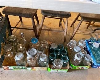 Ball and other antique canning Jars 