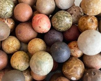 Large lot of clay marbles