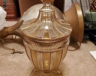Heisey lidded Jar