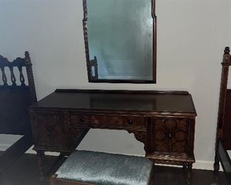 Berkey & Gay furniture.  Extravagantly detailed carvings that you cannot see nor appreciate from this photo.  Come see this gorgeous set.