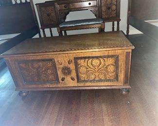 Berkey & Gay Cedar chest.  Here you can see the attention to details in the intricate carvings on this lovely piece.