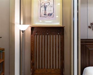 Solid oak hall tree/mud bench.