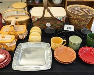 Longaberger Baskets and dishes - most are NEW