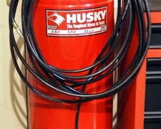 Husky 32 Gallon Portable Electric Air Compressor, Model # WL660800AJ, Max PSI 150, Includes Air Hose And Fittings