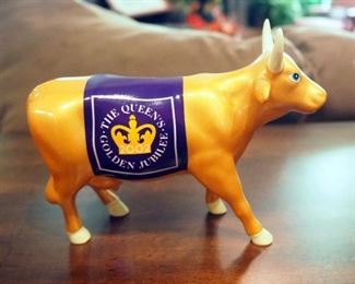 2002 Cow Parade Cow Figurine, "Jubilee" # 7320, And Cow Parade 2002, "Beefeater" # 7247