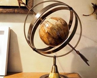 Brass Armillary Sphere, 13" x 13"