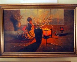 Framed Madame Butterfly Print By Endre Komaomi-Kacz, 22" x 34"