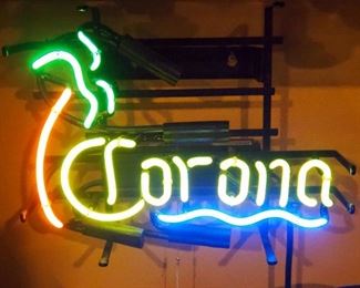Neon Corona Bar Sign, 11.5" x 15", Powers On
