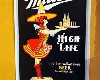 Heineken, Miller High Life, Jack Daniels And Charlie's Drive In Wall Hangings, Total Qty 5