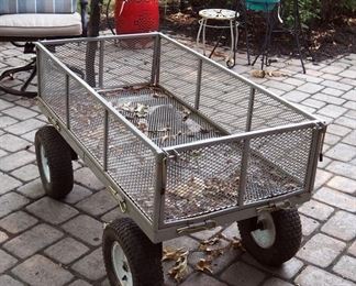 Blue Hawk Metal Garden Cart With Collapsible Sides, Bed Dimensions 23" x 44" x 12"