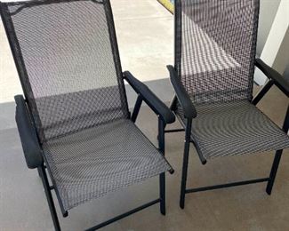 2 Grey Metal Patio Chairs