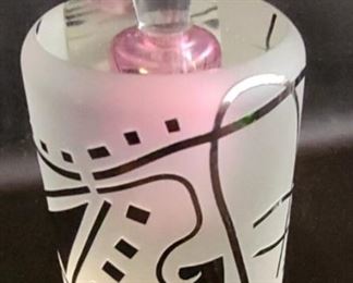 Signed art glass perfume bottle
