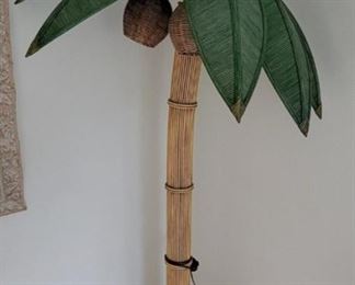 Rattan palm tree lamp (2 available)