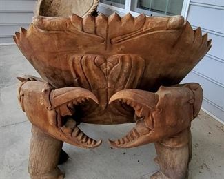 Teak crab chairs and table 