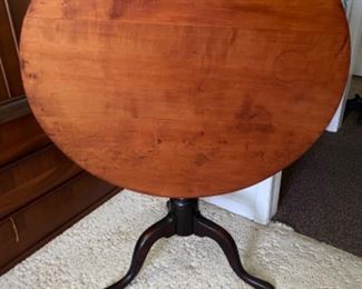 Antique, rare cherry tilt top table