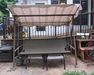 Outdoor swing with canopy