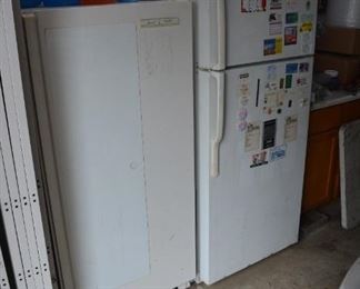 Garage refrigerator and upright freezer