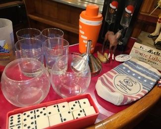 Assorted Barware, Glassware, Decanters, Etc.
