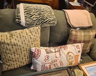 Assorted Pillows & Blankets