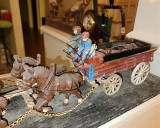 Hand Carved Stagecoach W/ Horses
