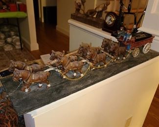 Hand Carved Stagecoach W/ Horses