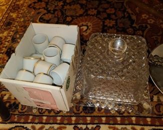 Napkin Rings & Crystal Cheese Cover