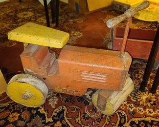 Antique Tru-Matic Steam Roller Ride On Toy
