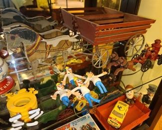 Vintage Wooden Pony Cart Pull Toy