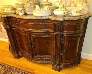 Beautiful Dining Room Buffet Sideboard W/ Marble Top
