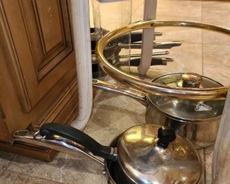 Assorted Kitchen Contents (Pots & Pans, Glassware, China, Crystal, Utensils, Etc.)