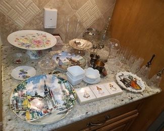 Assorted Kitchen Contents (Pots & Pans, Glassware, China, Crystal, Utensils, Etc.)